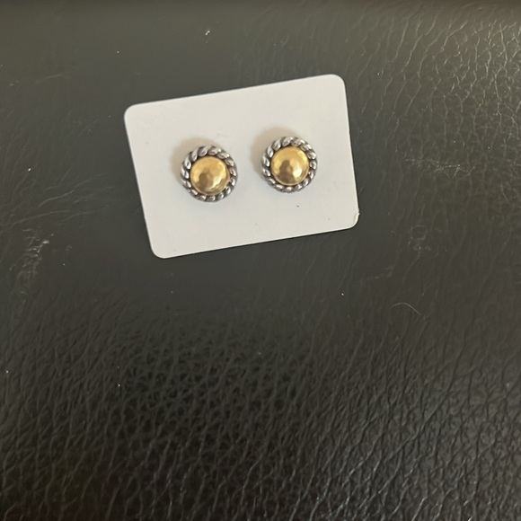 Brighton two tone bangle with crystal earrings stud. - Picture 7 of 9